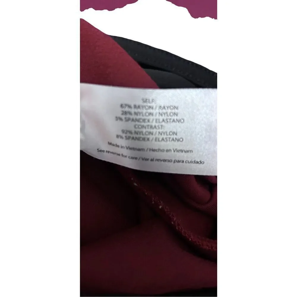 Peace & Pearls Burgundy Women’s Size XL Slip On Activewear Casual Pants